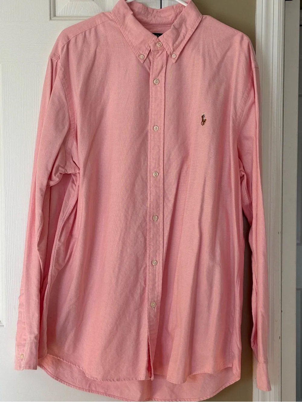 Polo Ralph Lauren Custom Fit Pink Cotton Long Sleeve Button-Down Shirt size XXL